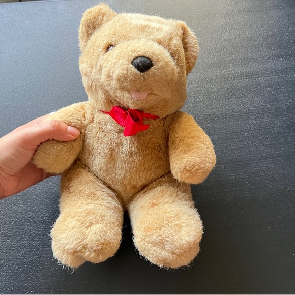 Vintage 1990 Dakin Teddy Bear Brown Stuffed Animal Works 9” Sitting - Picture 4 of 13